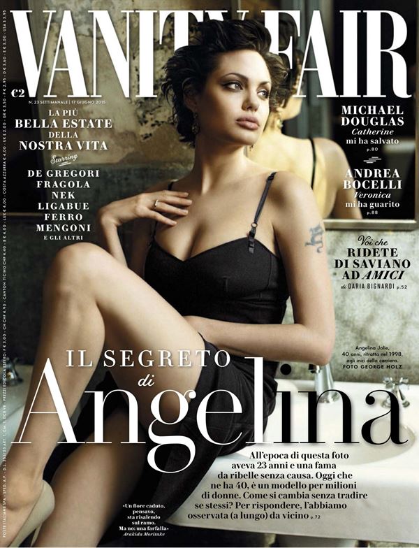 Анджелина Джоли тогда и сейчас: фото обложек - молодая с короткой стрижкой для Vanity Fair Italia (июнь 2015)